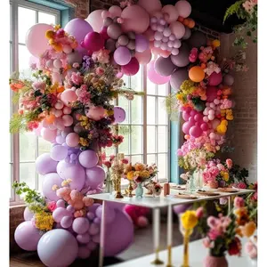 Pastel Purple & Pink Balloon Arch Kit with Lavender, Lilac, and Hot Pink Balloons for Party Decor