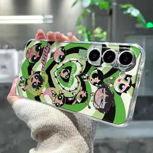 Buttercup Powerpuff Girls Case for Samsung Galaxy S25 S24 S23 S22 S21 FE Ultra Plus 4G/5G Shockproof TPU+PC Protective Cover Screen Protector Gift Protection Smartphone Cellphone Casing Transparent