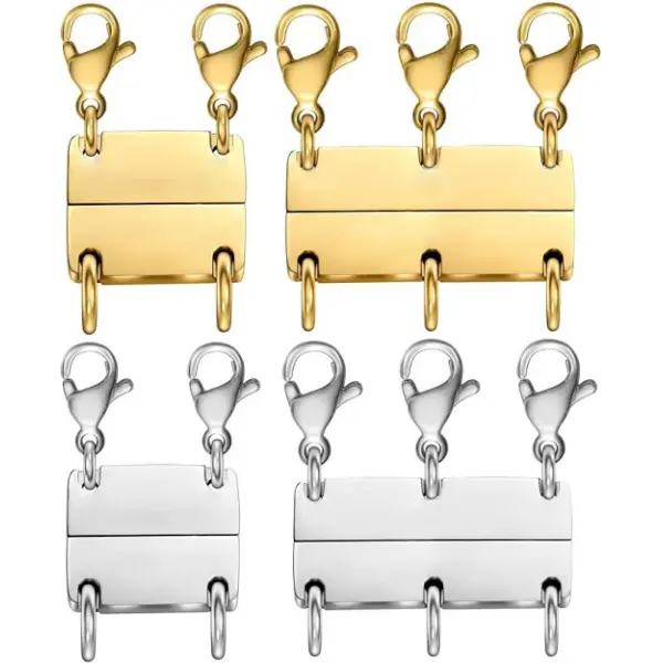 4pcs Jewelry Buckle, Layering Necklace Clasp, Separator For Stackable Necklaces, Jewelry Making Accessories, Great For Birthday Gifts, Valentine'S Day Gifts, Mother'S Day Gifts