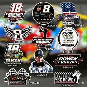 Kyle Busch 8 Rowdy Forever Memorial Sticker Pack, Racing Car Vinyl Decals, NASCAR Fan Tribute Stickers, Cars, Trucks, Laptops, Coolers, Toolboxes, Windows & More Waterproof Vinyl Sticker