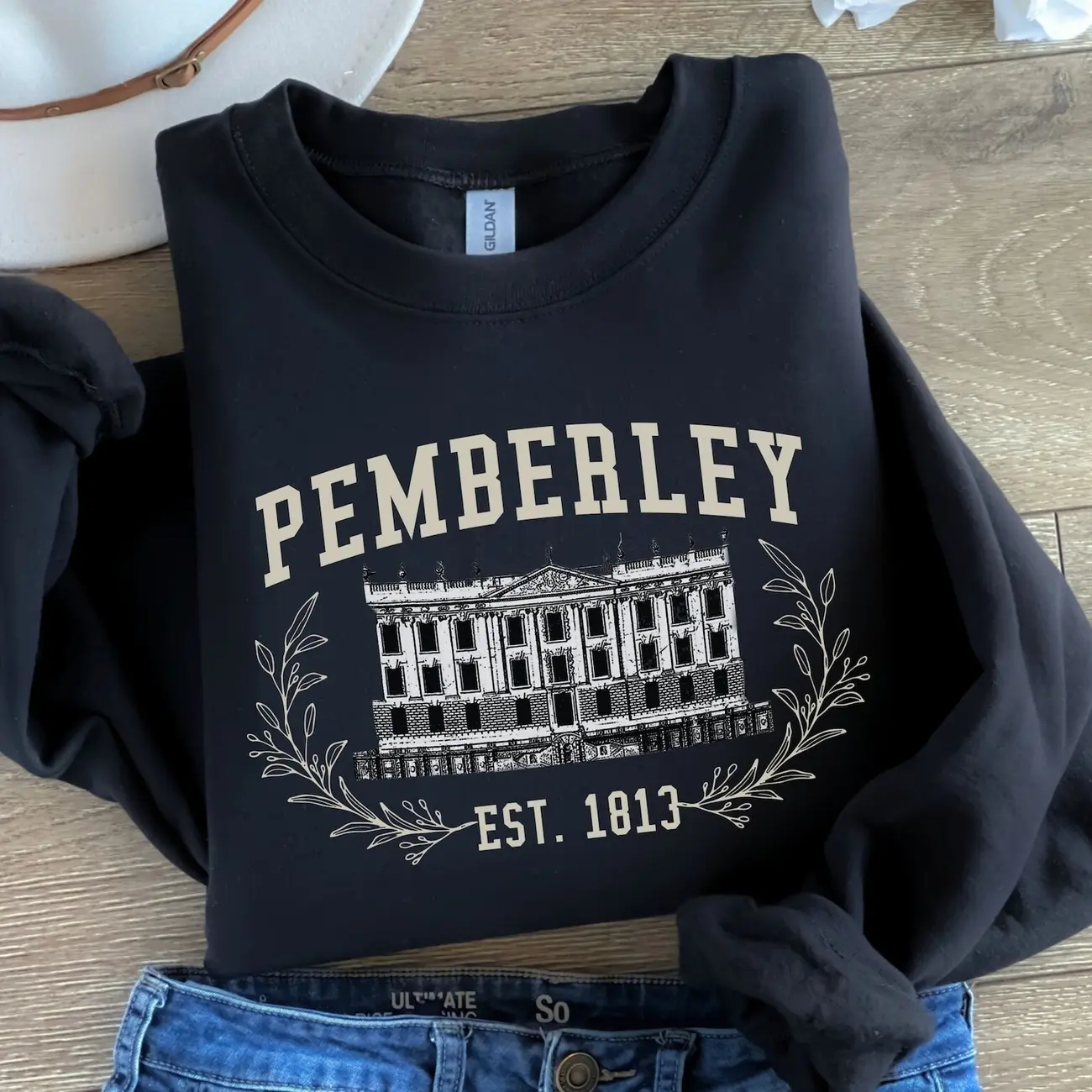 Pemberley Est 1813 Sweatshirt, Pride And Prejudice Shirt, Jane Austen Shirt, Book Lover Gift, Bookworm Hoodie, Mr Darcy Shirt, Bookish Tee NDJ