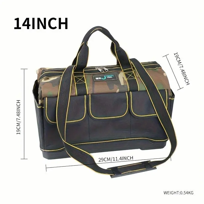 The tool kit is sturdy and durable, and the Men's diagonal canvas is thickened with multi-functional carpentry special electrician bag.