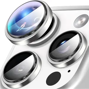 Camera lens protector for  16 Pro max / 16 Pro, Anti-Scratch, Anti-Shatter, case-friendly, tempered 9H+ Glass, HD View w/Night Shoot, w/ rim rear camera screen cover-White Titanium