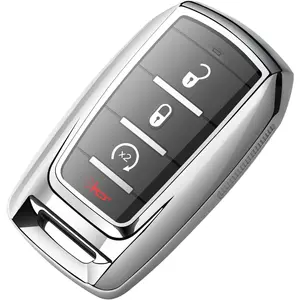 Dodge Ram 1500 Key Fob Cover, Soft TPU Case Protector, 4/5/6-Button, Silver