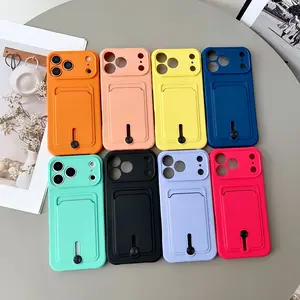 Fashionable Anti-Drop Phone Case with Card Holder, Shockproof Lens Protection, Suitable for iPhone 17/16/15/14/13/12/11/7g/8plus