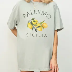 Palermo, Sicilia Comfort Colors Short Sleeve T-Shirt | Sicily, Italy Lemons Tee | Gift for Her, Traveler, Italian | Travel Day Outfit, Women W6S1F