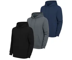 3-Pack: Men's Heavyweight Fleece Lined Pullover Hoodies