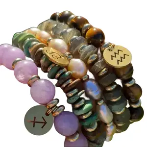 Personalized Crystal or Pearl Bracelet | Customize with Initial or Zodiac Sign | Single or Bulk Options