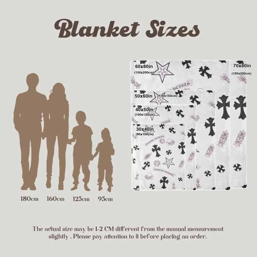 Gothic cross, star, and heart pattern printed flannel blanket, vintage dark style soft, warm, fluffy, fade-resistant plush throw, for bedroom couch and everyday decor, Halloween holiday gift blanket