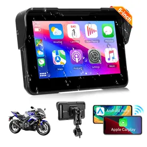 【Roinvou】Motorcycle Carplay Screen, 5.5" Waterproof Portable Wireless CarPlay Android Auto for Motorbike, Steering Wheel Control, Touch Screen Car Stereo Support Dual Bluetooth, Siri Voice Control
