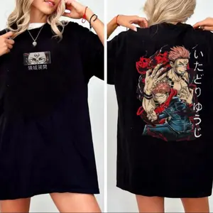 Jjk Sukuna Itadori Yuji Shirt, Jujutsu Kaisen Character Anime Sweatshirt Hoodie, Gift For Fan, Unisex Sweater Pullover Tee