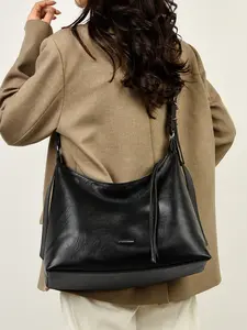 Quilted Bucket Bag with Drawstring Closure, Chain Decor, Glossy PU Material, Adjustable Crossbody Strap, Stylish and Functional Handbag