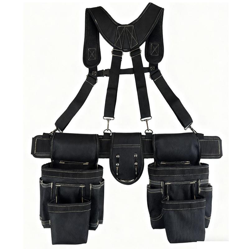 Tool Belt with Suspenders Heavy Duty Comb Apron Construction Suspension Rig Tool Bag for Builders Electrician and Framers Portable Utility Storage Bag Adjustable Multi Purpose Repair Tool Pouch Bag