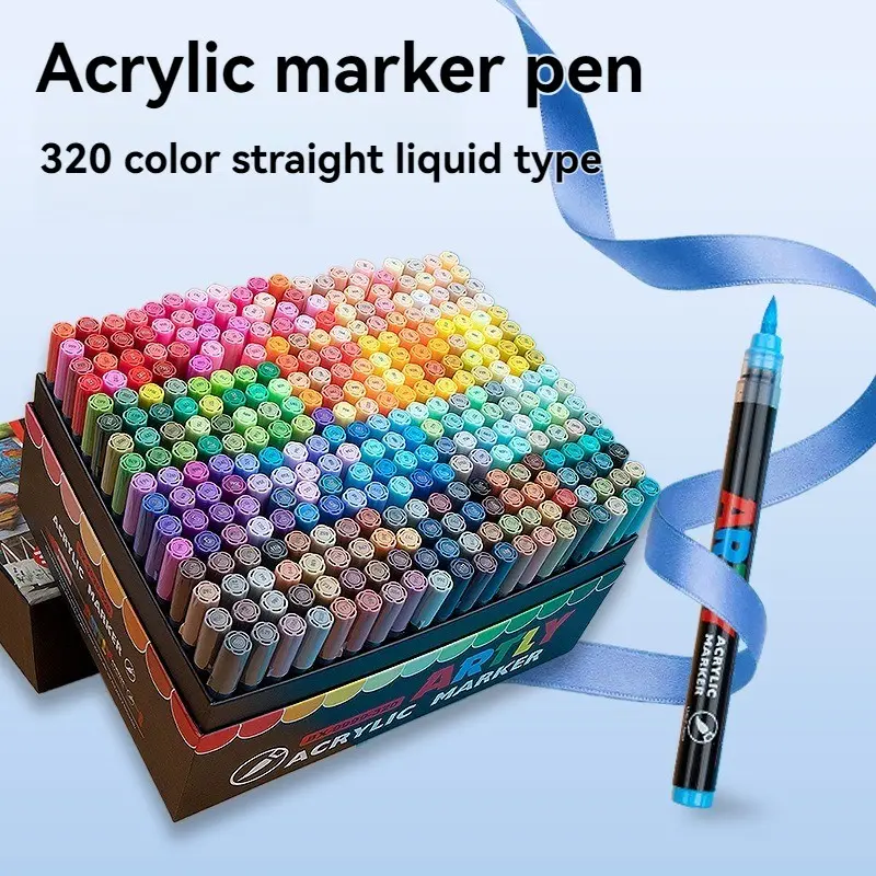 320 Colors Acrylic Markers Set, Durable Fade-Resistant Marker Pens, Perfect for Artists Painting, Drawing & Illustrations, School Back-To-School Season