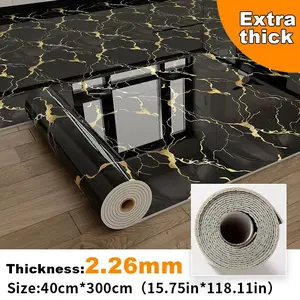 15.75in*118.11in Thickened Self-Adhesive Marble Pattern Wallpaper - Removable Marble Texture Panel, Luxurious Marble Appearance, Easy DIY Installation, Peel and Stick,Suitable for Kitchen, Bathroom, Bedroom,Living Room Walls and Floors.