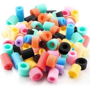 50 Pcs Multicolor Small Size Versatile Mixed Floating Pool Noodles Bits Foam Rope Tube for Play or DIY Craft Multipurpose (1.18"-2.36" Dia.,Regular Colors)