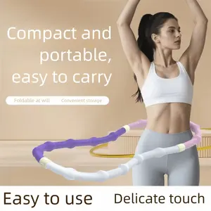 Flexible Spring Hula Hoop - Foldable & Portable Fitness Hoop, Home Workout Equipment for Core Workout, Fat Burning, Waist Toning. Back-Friendly Design.