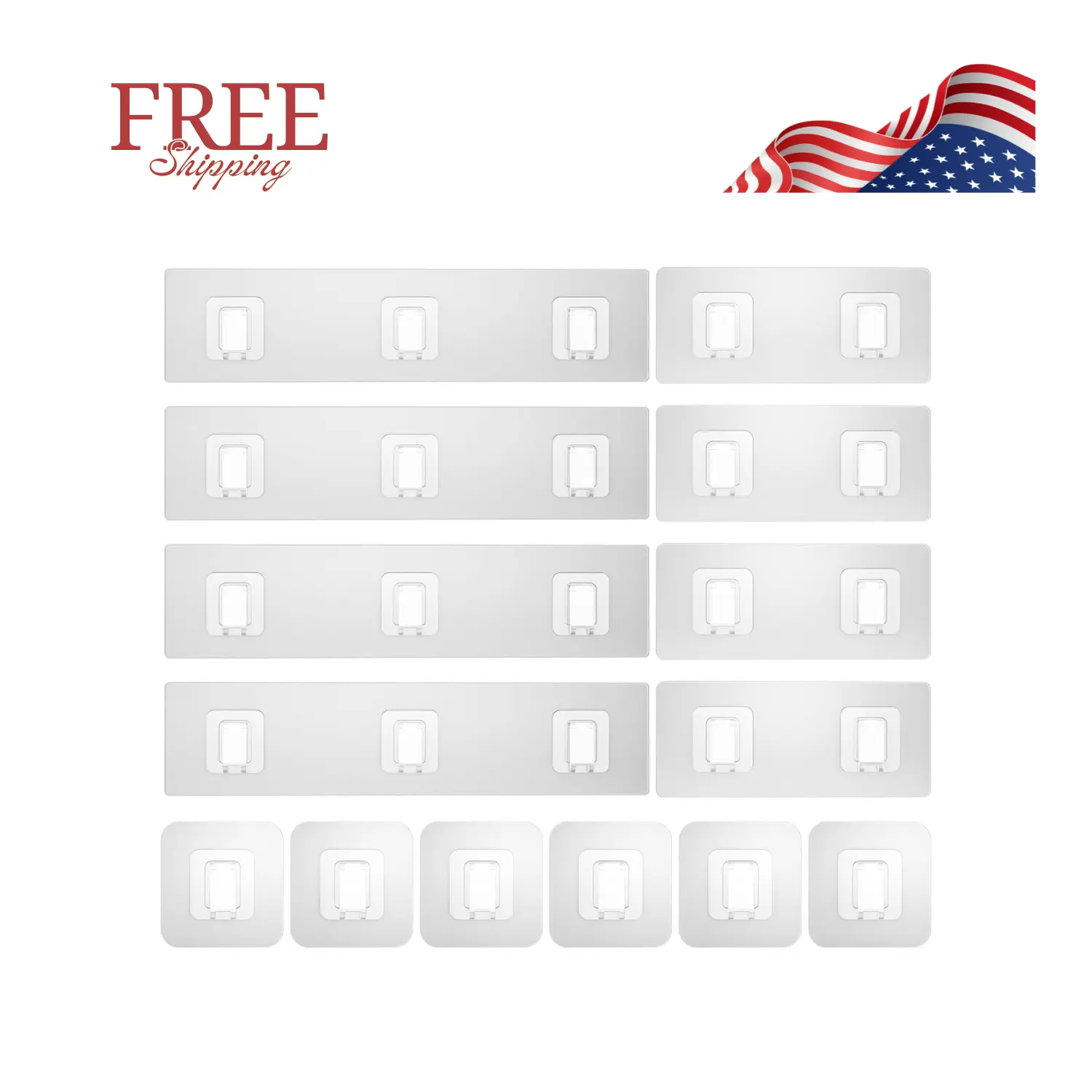 14 Pack Shower Caddy Adhesive Replacement, Clear