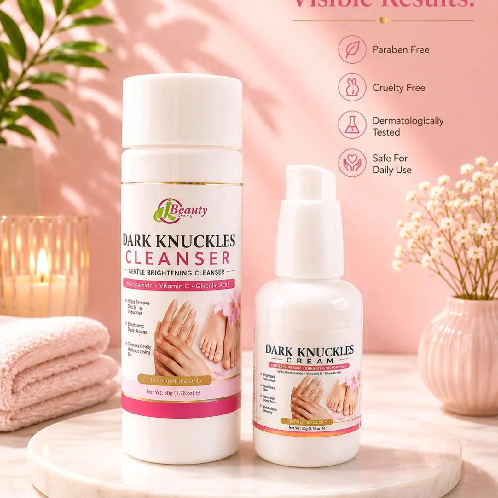 JBeauty Dark Knuckle Cleanser & Cream Skincare Kit - Skin Repair, Smooth, Hydrating Formula for Targeting Black Knuckles and Dark Spots