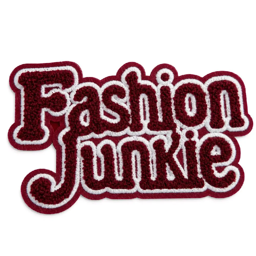 Fashion Junkie Chenille Embroidered Iron-On Patch | Choose Your Color