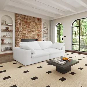 Eyisean 2 Seater Chenille Loveseat, Convertible Cloud Loveseat with Supportive Cushions, Removable & Washable Covers, Comfy Wide Deep Seat Loveseat for Small Spaces, Living Room & Apartment