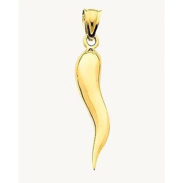 AVELI Yellow Gold Tone Stainless Steel Italian Horn Pendant