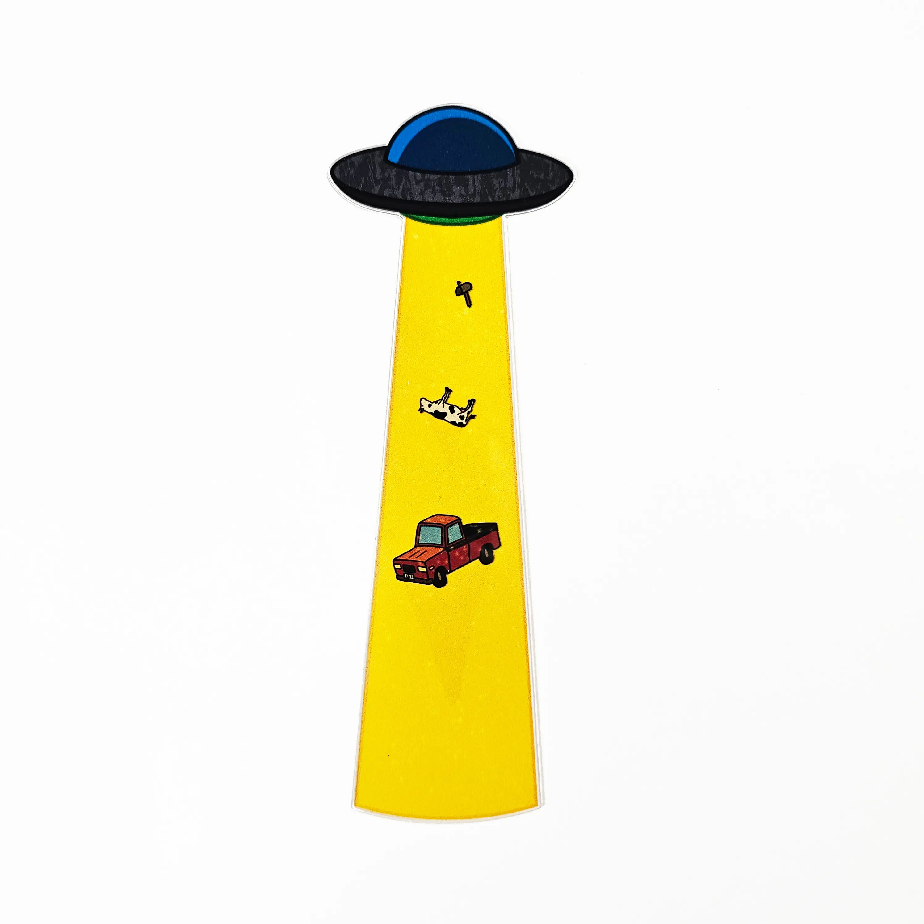 UFO Abduction Shapemark (Semi-Translucent) - UV Printed Acrylic