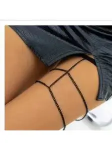 TikTok hot-selling leg chain nightclub sexy chain metal leg ring body chain elastic strap adjustable size thigh chain jewelry meaningful women's necklace gift women's birthday necklace creative
