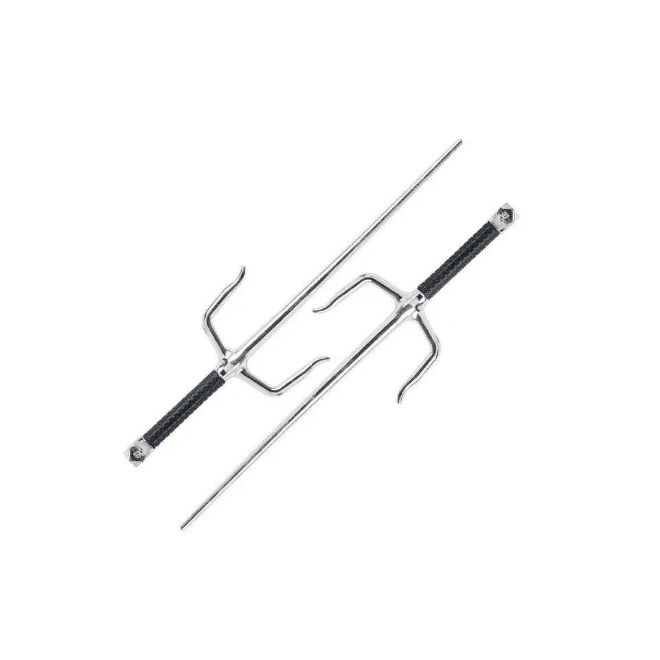 Ninja Sais - Black/Silver - Plastic - Costume Accessory - Weapon Prop