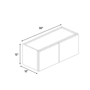 Slim Shaker White - 30 Inch Height Double Door Wall Cabinet - 30" Width x 12" Height x 12" Depth
