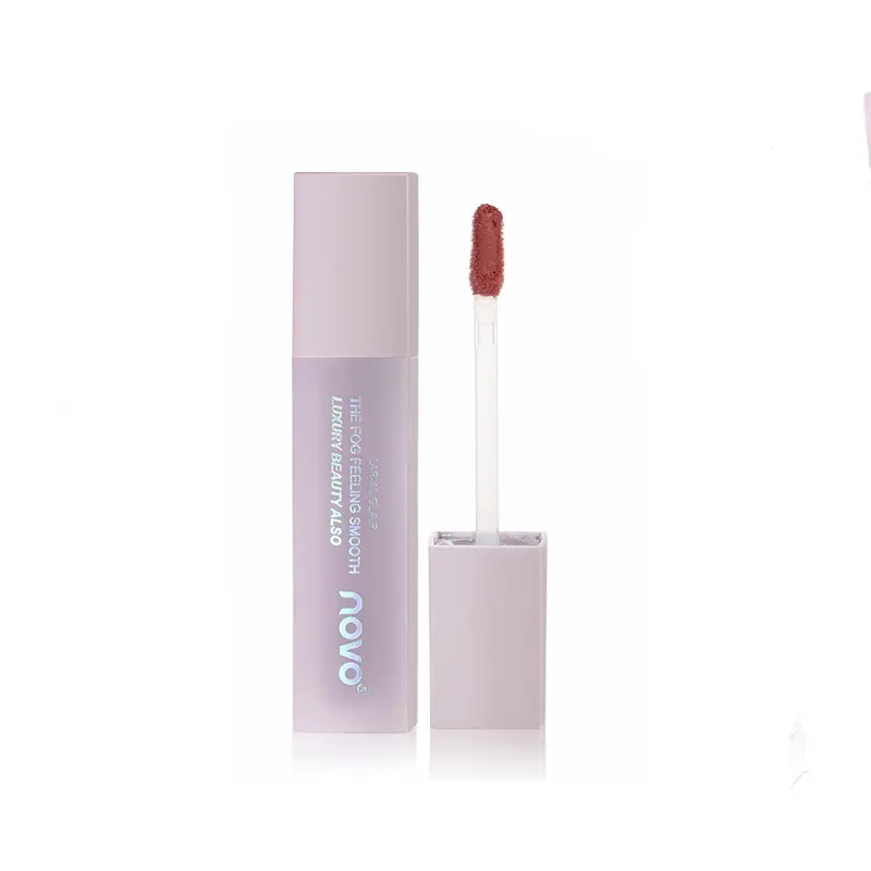 NOVO Powder Cream Lip Gloss + Free Brush #214 Milk Apricot