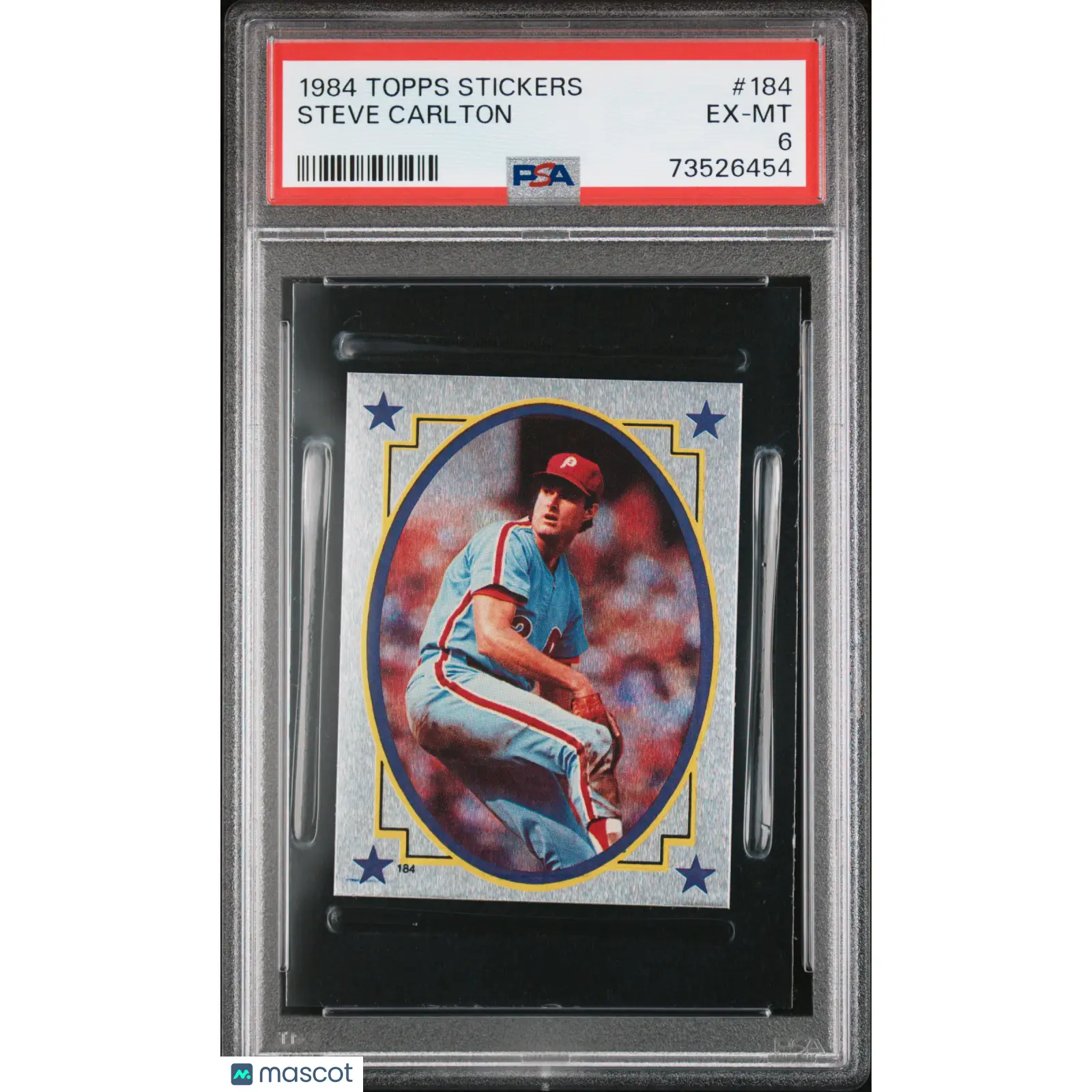 Steve Carlton PSA 1984 Topps Stickers Baseball #184 6 73526454
