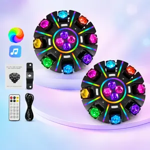 XDV Father’s Day DJ Light, 8-Eye RGBW Moving Head Party Light with Red & Green Laser, 38 RGB Strips, Remote Control, Sound-Active, Strobe & DMX512, Ambiance Lighting for Home KTV, Family Parties, Gatherings & Celebrations