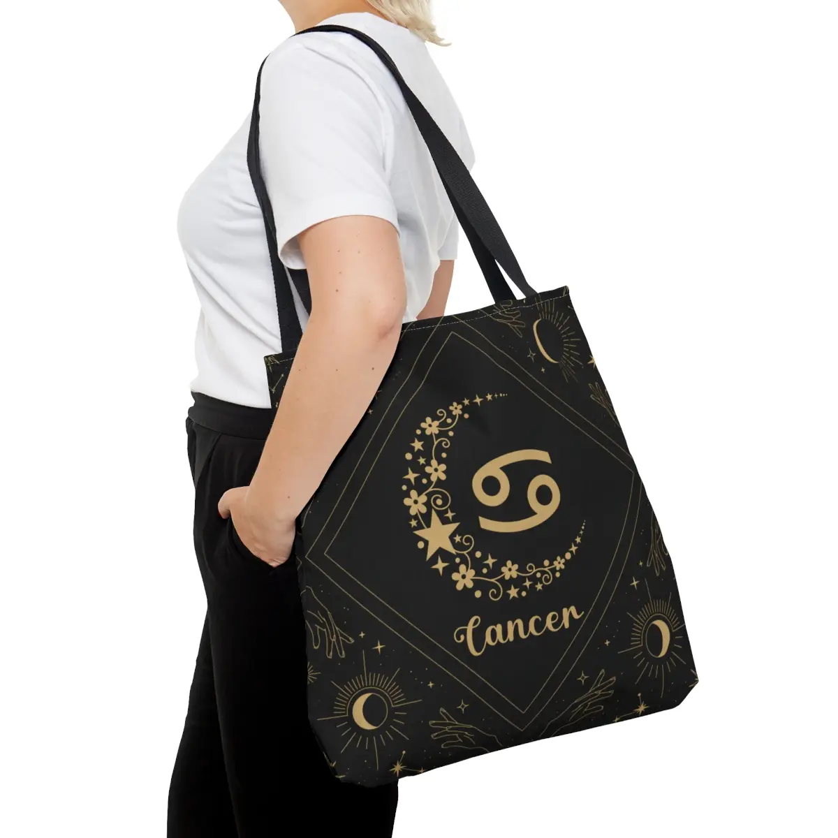 Witchy Cancer Tote Bag, Water Zodiac Sign, Alternative Tote Bag, Witch Fashion, Witchy Tote, Reusable Tote Bag