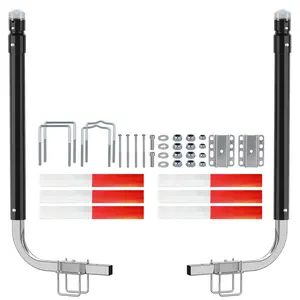 Partsam 1 Pair Boat Trailer Guides Kit, 40"/48" Adjustable Design Trailer Guide-on Galvanized Steel Poles with Lights for Ski Boat/Fishing Boat/Sailboat Trailer