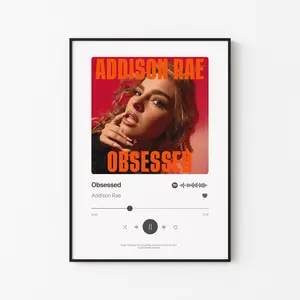 [Sale Up To 40%] [Unframe] Addison Rae "Obsessed" Poster, Pop Music Wall Art, Trendy Aesthetic Decor, Modern Song Artwork, Bedroom Decor, Gift for Fans