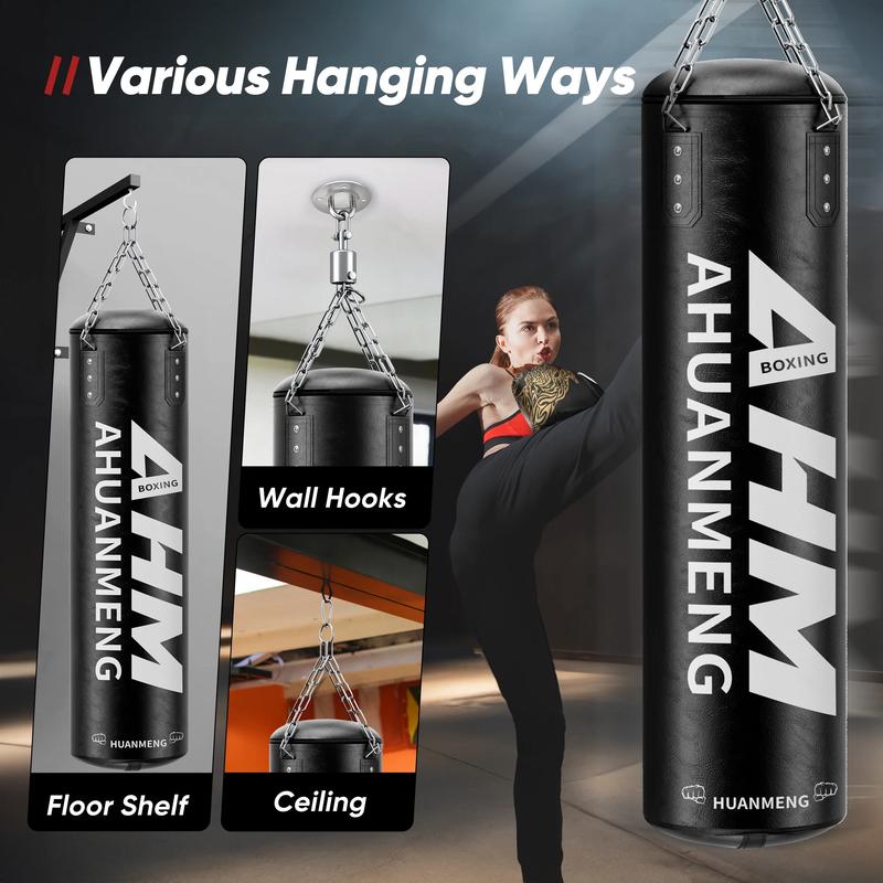 Doulami Punching Bag for Adults 4FT PU Heavy Boxing Bag Set Hanging Boxing Bag Kit W/ 12Oz Gloves DOULAMI