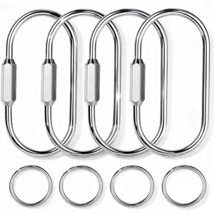 Tiezzi Gold Brass Key Rings, Carabiner Clip for Labubu Lock Keychain, Screw Lock Keys Organizer, Purse Bag Accessories Charms