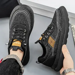 Vintage Stitched Casual Sneakers for Men Wear‑Resistant Thick Sole Non‑Slip Breathable Comfortable Daily Outdoor Walking Footwear