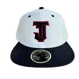 Alusive Brand Tijuana Hat - White with Black Brim and Red Logo - Adjustable Snapback Cap for Men and Women