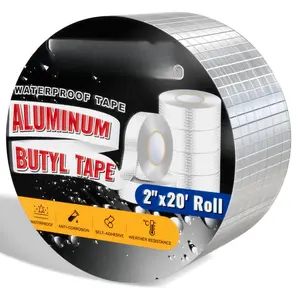 Butyl Tape 2" x 20',   Foil Butyl Sealing Tape for Outdoor Use,  Resistant, Repair for Metal Roof, RV, Windows, 1 Roll