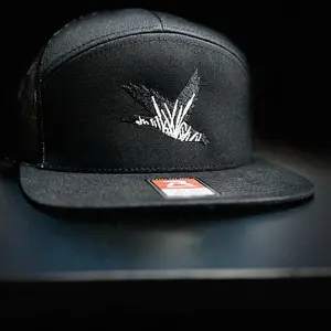 Richardson 168 7 Panel Blacked Out Mallard Cattails and Weeds Stealth Outfitters Hat with White Logo