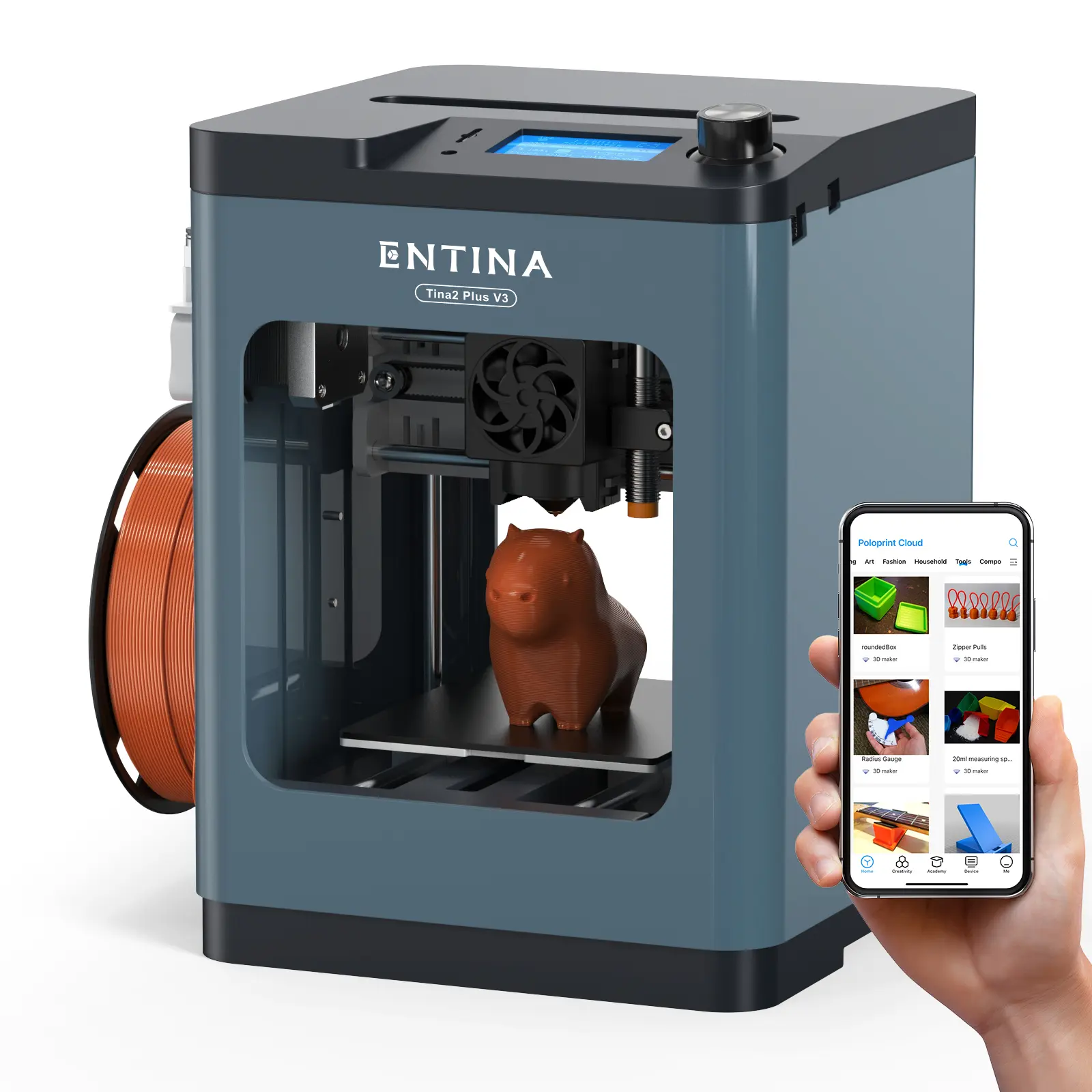 Entina Tina2 Plus 3D Printer, 250mm/s Fast Printing Mini 3D Printer, Easy to Use Starter with WiFi App Control for Kids & Beginners, Fully Assembled, Auto Leveling, High Precision, PEI Build Plate tiktokshopbacktoschool,back to school,back to school haul