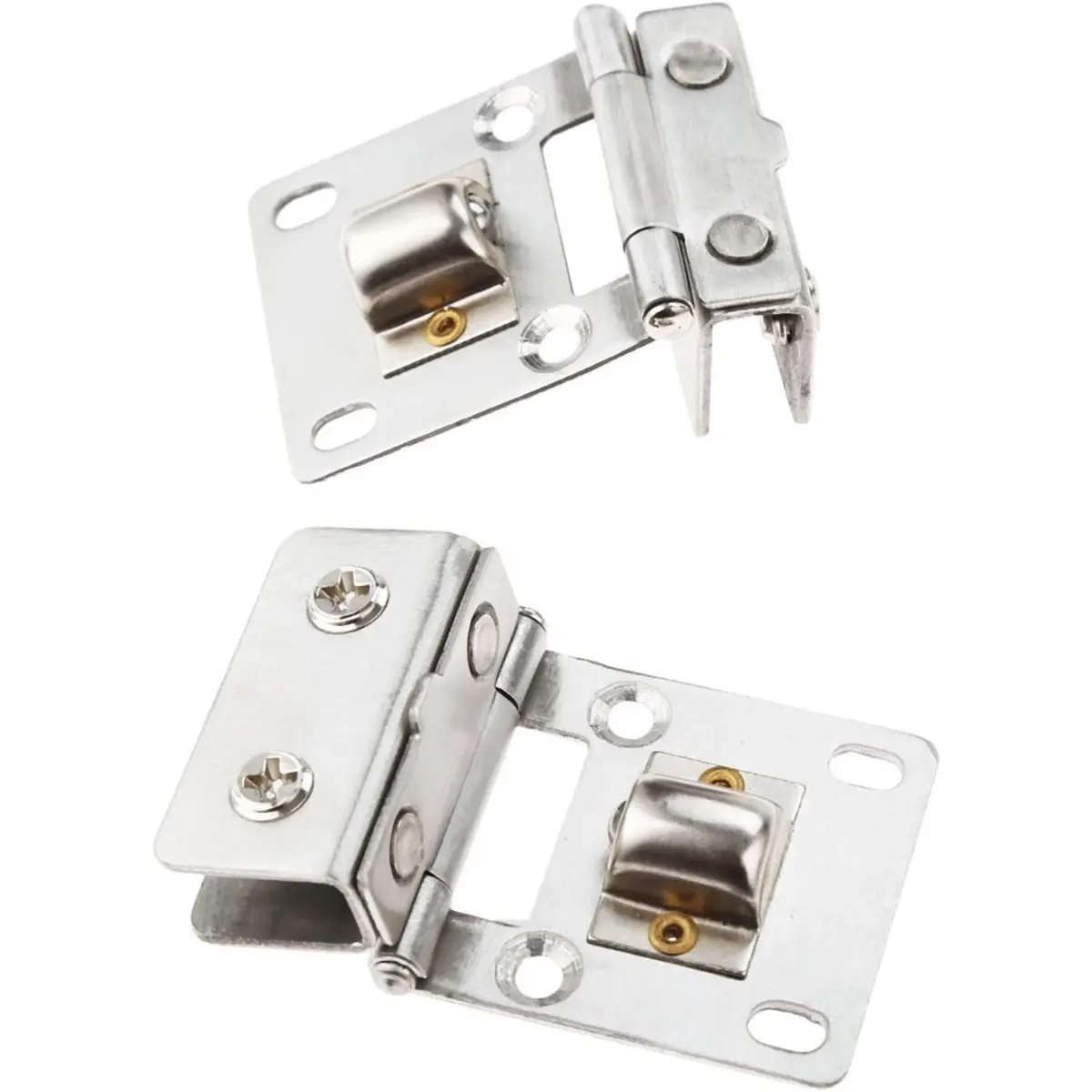 2 Pcs Glass Door Hinges, Self-Closing Frameless Side-Mounted Glass Clamps for Wine Cabinet and Display Cabinet