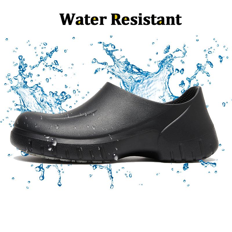 Chef safety shoes, one foot wide toe shoes, waterproof, anti slip, oil resistant, wear-resistant and comfortable, breathable insole, nurse slippers, lightweight shock absorption, wide toe chef shoes, suitable for hospital and restaurant staff