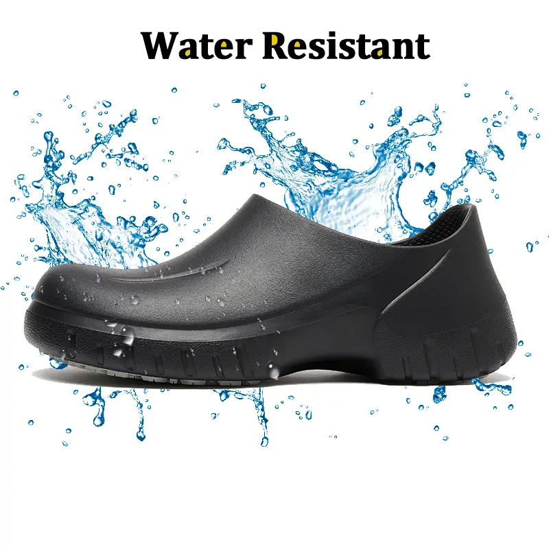 Chef safety shoes, one foot wide toe shoes, waterproof, anti slip, oil resistant, wear-resistant and comfortable, breathable insole, nurse slippers, lightweight shock absorption, wide toe chef shoes, suitable for hospital and restaurant staff
