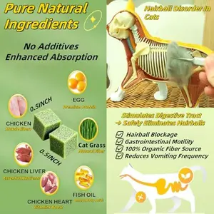 60g/2.12oz Cat Toy Cats Grass Treats, Fish Oil Kitten Grass Catnip Stick for Hairball Removal Teeth Cleaning Cats Edible Freeze Dried Kitty Lickable Chew Dental Snack for Indoor Kitty Food