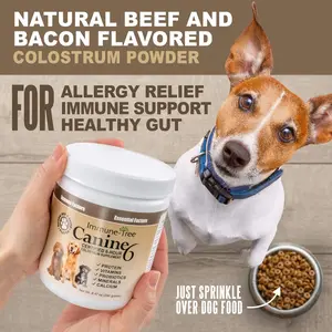 Canine6 | Feline6 Colostrum Immune & Digestive Support Supplement Natural Beef & Bacon Flavor for Dogs & Cats | 3.17oz, 8.47oz ,2lb
