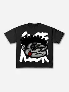 Men's Vintage Big Face Cotton Graphic T-Shirt funny Streetwear Crewneck christian shirt