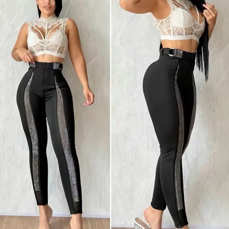 Leggings colombiano negro con brillo  one size